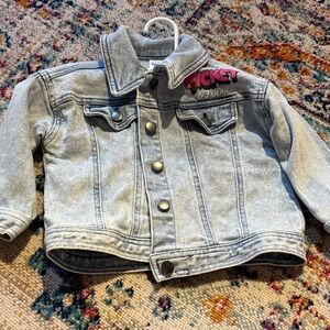 Disney Light Gray Denim Kids Jacket with Pink Accents